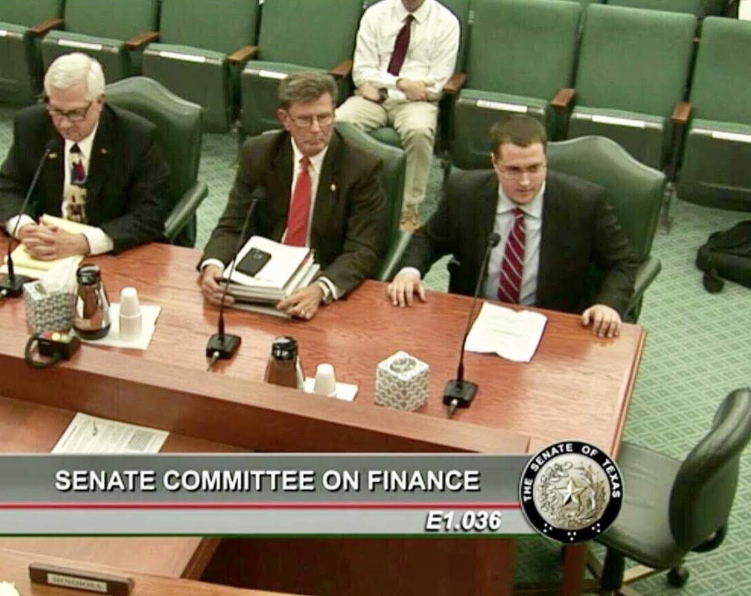 Will Busby testifying before the Texas Senate