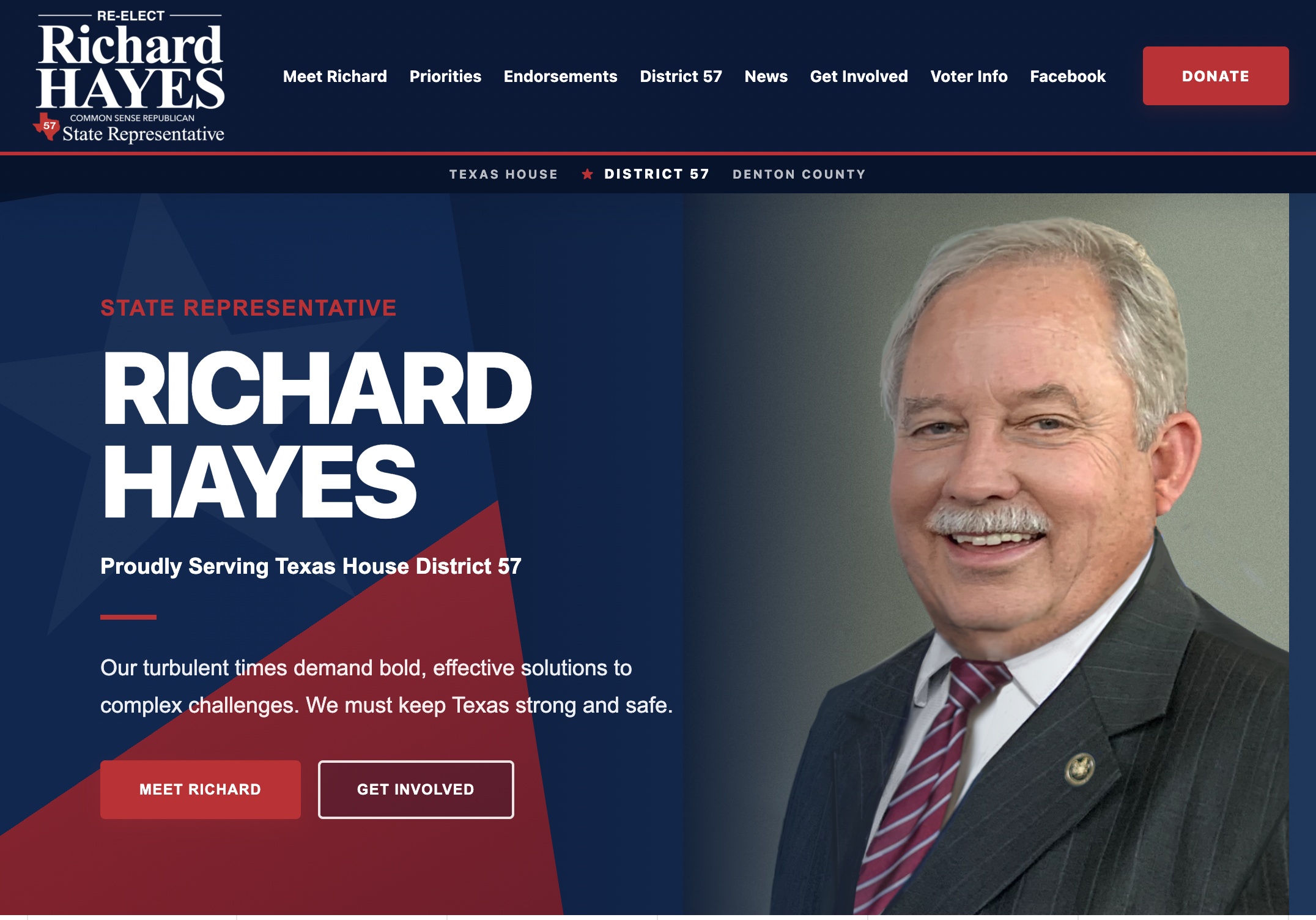 Richard Hayes campaign website and advertising