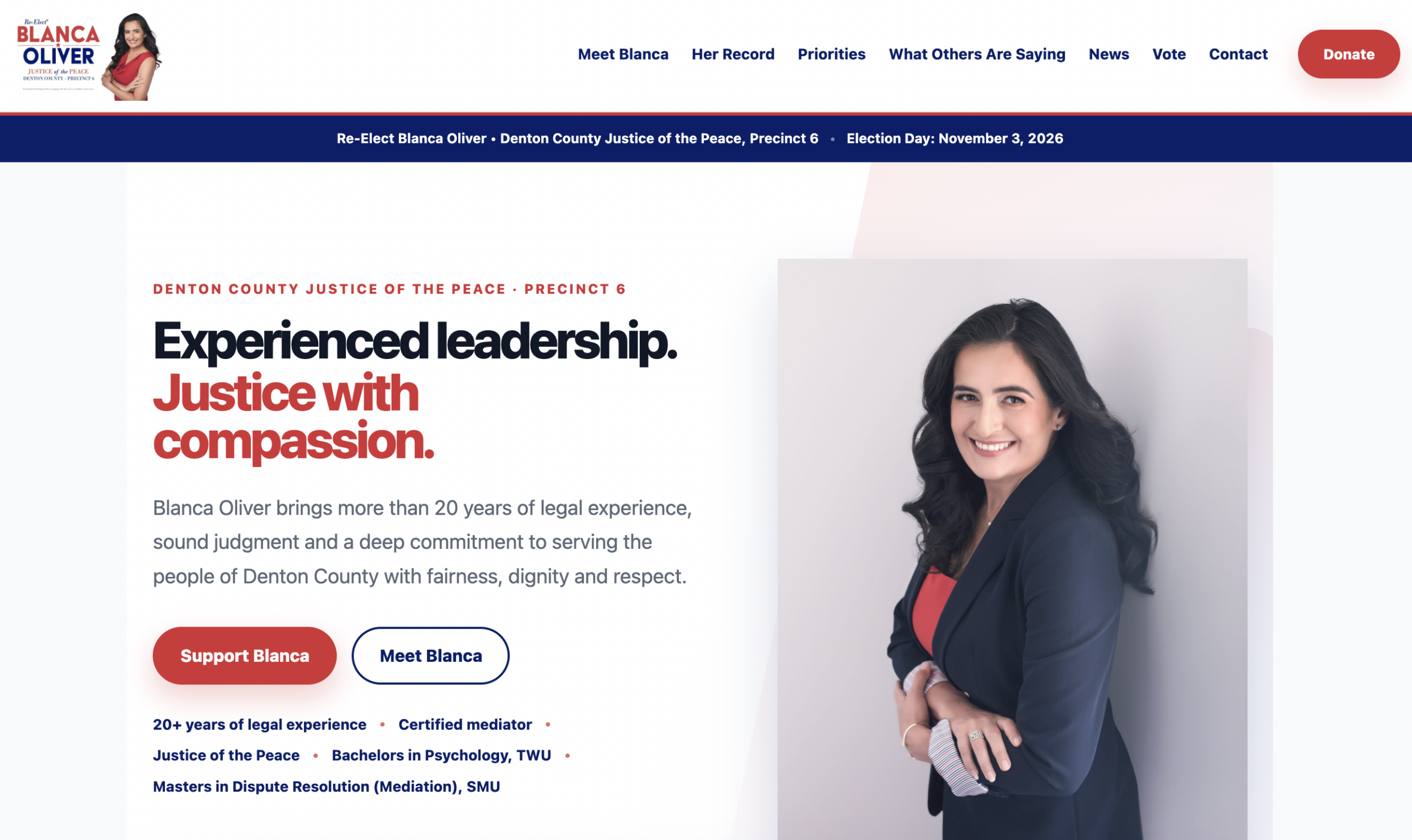 Political campaign website development portfolio