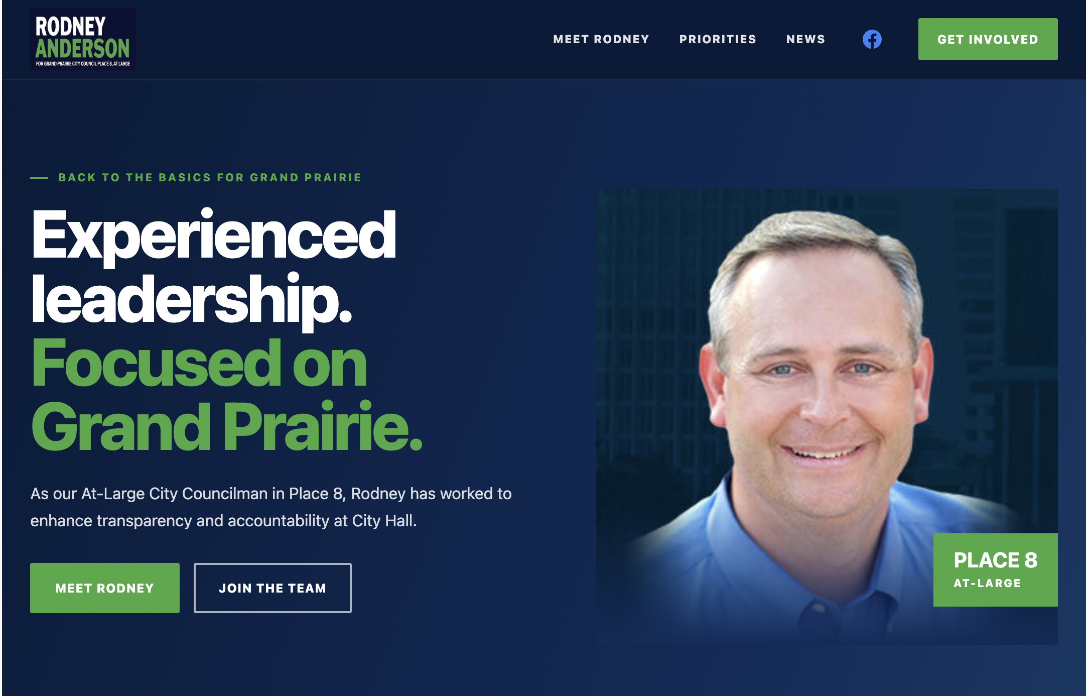 Rodney Anderson campaign website
